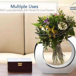 9.3”h X 12” X 1.8” PLATED GLASS WITH MIRROR BORDERS -Home Decor Store 93h x 12 x 18 plated glass with mirror borders 3