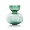 9.75’H X 8.75” GREEN GLASS DOBLE VASE
