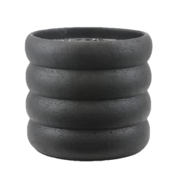 9βH X 10β BLACK CERAMIC WAVA PLANTER