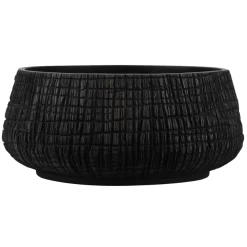 Home Decor Store -Home Decor Store 9h x 195 black zen fiberglass poly resin bowl 1