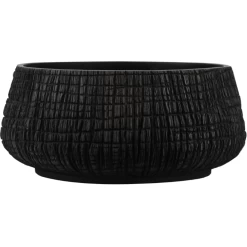 9”H X 19.5” BLACK ZEN FIBERGLASS/POLY-RESIN BOWL