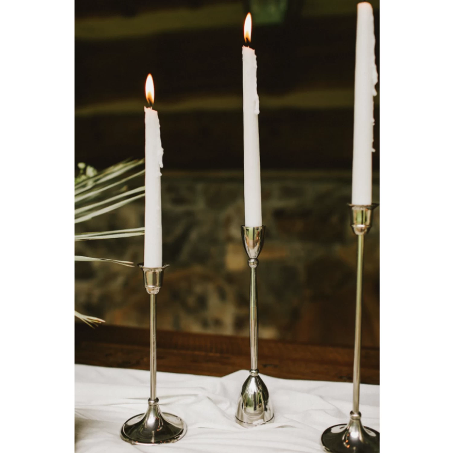 10.25”H X 2.25” ANTIQUE SILVER CANDLE STICK 3 10.25”H X 2.25” ANTIQUE SILVER CANDLE STICK - Image 3