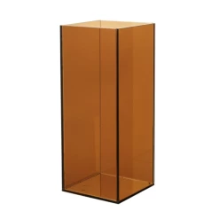 10.25βH X 4.5β X 4.5β AMBER GLASS FOREVER CANDLE REFLECTION MYRIAD CANDLE HOLDER VASE