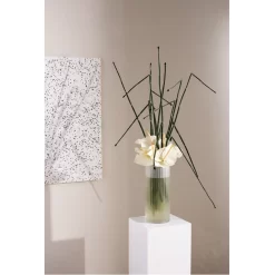 10”H X 5” WHITE GLASS PALOMA VASE -Home Decor Store accent decor 10h x 5 white glass paloma vase 2