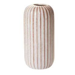 11”H X 5’ OFF-WHITE CERAMIC FAULT LINE VASE