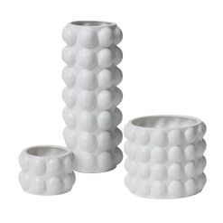 12.25”H X 4.25” WHITE CERAMIC VASE BUBBLE COLLECTION (AD) 5 12.25”H X 4.25” WHITE CERAMIC VASE BUBBLE COLLECTION (AD) -Home Decor Store accent decor 1225h x 425 white ceramic vase bubble 2