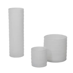 12.5”H X 4.25” WHITE FROSTED GLASS KYRENIA VASE -Home Decor Store accent decor 125h x 425 white frosted glass kyreni 3