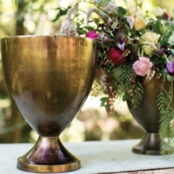 12.5”H X 9.75” BURNT SILVER ARSENAL METAL URN (AD) -Home Decor Store accent decor 125h x 975 burnt silver arsenal metal 4