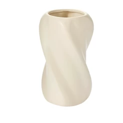 12”H X 6.75” WHITE CERAMIC FLORIAN VASE