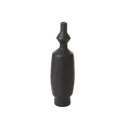 14”H X 4.25” BLACK CERAMIC OAXACA BUDVASE