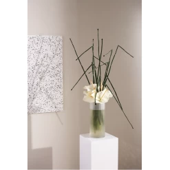 14”H X 5.75” WHITE GLASS PALOMA VASE -Home Decor Store accent decor 14h x 575 white glass paloma vase 2