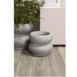 15.25”H 17.25” GREY CONCRETE HUNTINGTON PLANTER -Home Decor Store accent decor 1525h 1725 grey concrete huntington p 2