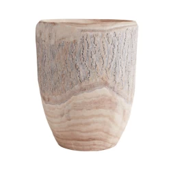 15.5”H X 12.5” NATURAL ELMWOOD PLANTER WOOD
