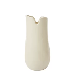 15.75”H X 7.25” OFF-WHITE CERAMIC CALDERA VASE