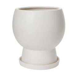 15”H X 14” X 12” WHITE CERAMIC BOSKY POT