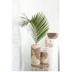 15”H X 6-7.5”W WOOD YUCCA POT/VASE -Home Decor Store accent decor 15h x 6 75w wood yucca pot vase 2