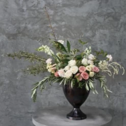 16”H X 12” BURNT SILVER ARSENAL METAL URN (AD) -Home Decor Store accent decor 16h x 12 burnt silver arsenal metal u 3