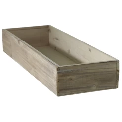 18.25'' X 6.5'' X 3’' WHITE WASH WOODLAND PLANTER (AD)