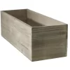 18.25” X 6.5” X 5.75”H BROWN NATURAL LOW RECTANGLE WOODLAND PLANTER (AD)
