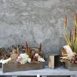 18.25” X 6.5” X 5.75”H BROWN NATURAL LOW RECTANGLE WOODLAND PLANTER (AD) -Home Decor Store accent decor 1825 x 65 x 575h brown natural low re 2