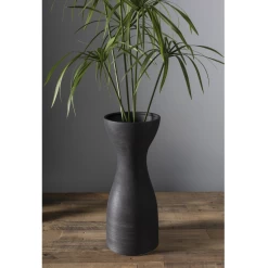 19.75”H X 8.25” BLACK CERAMIC LOVISA VASE -Home Decor Store accent decor 1975h x 825 black ceramic lovisa vase 2