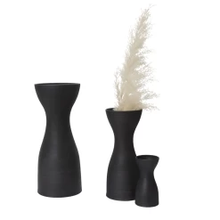 19.75”H X 8.25” BLACK CERAMIC LOVISA VASE -Home Decor Store accent decor 1975h x 825 black ceramic lovisa vase 4