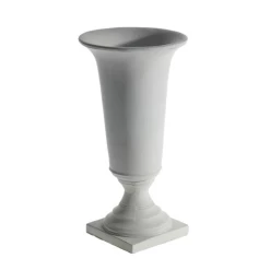 24"H X 12.5" WHITE CERAMIC CASTLEBERRY URN PEDESTAL