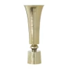 26.5”h X 9.5” SAXON GOLD METAL VASE