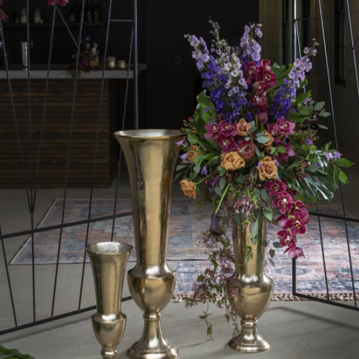 31.75”H X 11.5” CHAMPAGNE RIELA VASE (AD) 2 31.75”H X 11.5” CHAMPAGNE RIELA VASE (AD) - Image 2