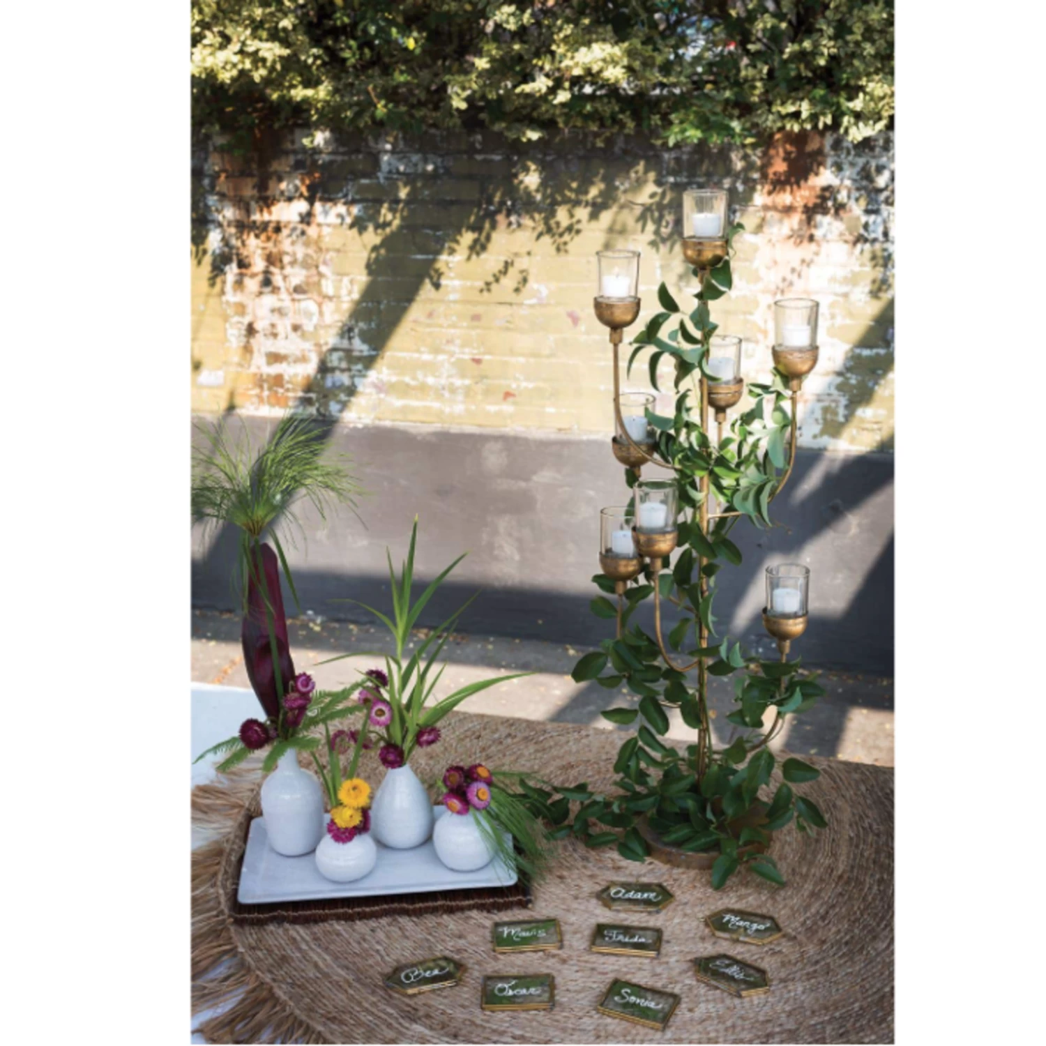 36.25”h X 12” ANTIQUE GOLD HILDA CANDLE HOLDER 3 36.25”h X 12” ANTIQUE GOLD HILDA CANDLE HOLDER - Image 3