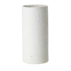 3.75” X 8”H OFF WHITE TOBAGO CERAMIC CYLINDER (AD)