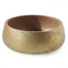 4.5"H X 11.5" GOLD CERAMIC MECCA LOW BOWL