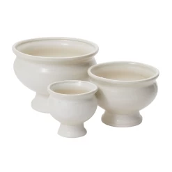 5.25”H X 6.75” WHITE CERAMIC DAWSON COMPOTE -Home Decor Store accent decor 525h x 675 white ceramic dawson compo 2