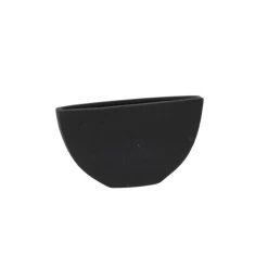 5.75βH X 10.25βL X 2.5βW BLACK CERAMIC ANNELI BOAT