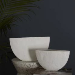 5.75”H X 10.25”L X 2.5”W WHITE CERAMIC ANNELI BOAT -Home Decor Store accent decor 575h x 1025l x 25w white ceramic anne 4