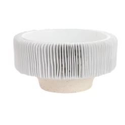 5.75”H X 11” WHITE CERAMIC GRAYTON COMPOTE