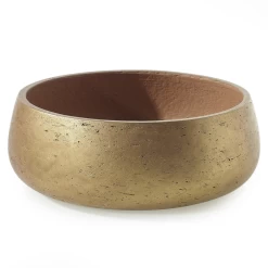 5.75"H X 15.25" GOLD CERAMIC MECCA LOW BOWL