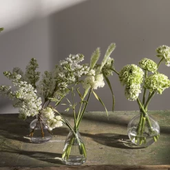 5.75”H X 5” GLASS CHIM BUDVASE -Home Decor Store accent decor 575h x 5 glass chim budvase 3