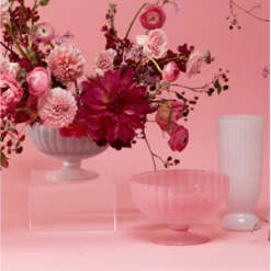 5”H X 7.75” PINK GLASS KYANDI COMPOTE -Home Decor Store accent decor 5h x 775 pink glass kyandi compote 2