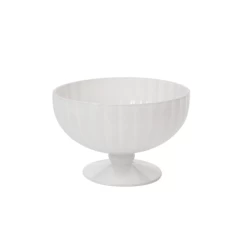 5”H X 7.75” WHITE GLASS KYANDI COMPOTE