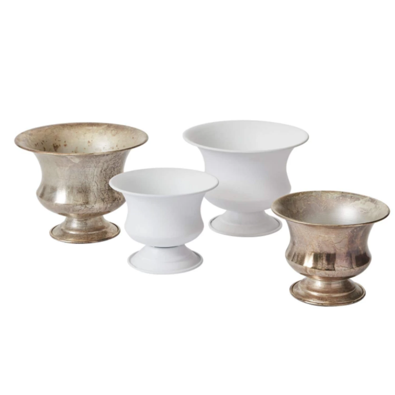 6.25”H X 8.25” WHITE METAL SYDNEY URN 3 6.25”H X 8.25” WHITE METAL SYDNEY URN - Image 3