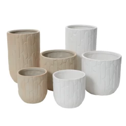 6.5” X 6.5” WHITE CERAMIC CYLINDER WINSLOW POT/VASE -Home Decor Store accent decor 65 x 65 white ceramic cylinder winslo 2