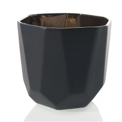 6.5"H X 7" BLACK CERAMIC BENITO VASE