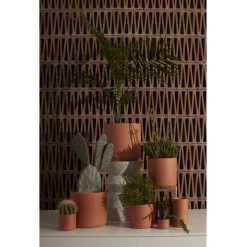 6.75”H X 7” TERRACOTTA CERAMIC KENDALL VASSE/POT -Home Decor Store accent decor 675h x 7 terracotta ceramic kendall v 2