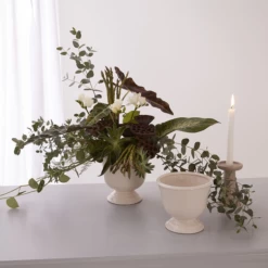 6.75”H X 7” WHITE CARA COMPOTE (AD) -Home Decor Store accent decor 675h x 7 white cara compote ad 2