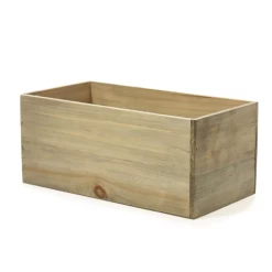 6”H X 13.5” X 7” NATURAL WOOD WOODLAND PLANTER (AD)