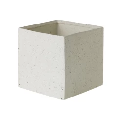 6"h X 6.5" IVORY CERAMIC HAUS CUBE (AD)
