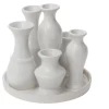 6”H X 6.5” WHITE CHIC BUD VASE
