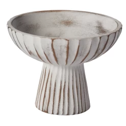 6"h X 8" CERAMIC PARTH COMPOTE