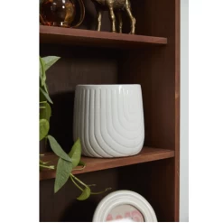 7.25”H X 8” SHINY WHITE CERAMIC CORONADO POT 6 7.25”H X 8” SHINY WHITE CERAMIC CORONADO POT -Home Decor Store accent decor 725h x 8 shiny white ceramic coronado 2